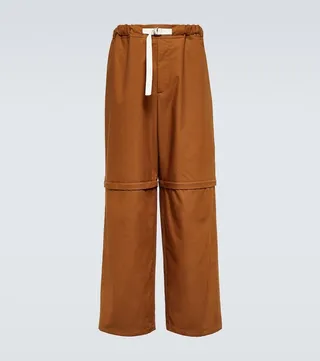 Wide-leg cotton pants