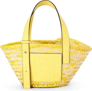 X Paula's Ibiza Basket Confetti Small Bag Natural And Lemon