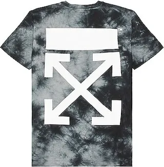 OFF-WHITE Arrow Tie Dye Slim Short Sleeve T-Shirt in Black