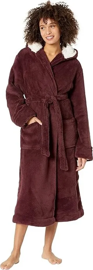 L.L.Bean Wicked Plush Robe (Black Plum) Women's Robe