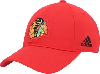 Men's adidas Red Chicago Blackhawks Primary Logo Slouch Adjustable Hat