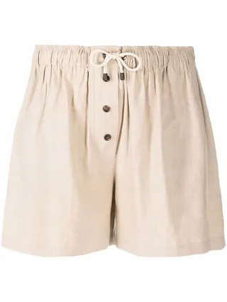Drawstring Linen-Blend Bermuda Shorts