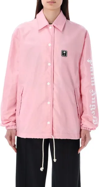Palm Angels Logo Patch Drawstring Hem Jacket