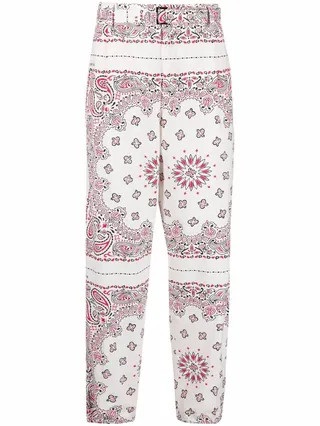 Bandana-Print Straight-Leg Trousers