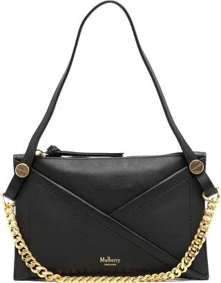 M Zipped leather shoulder bag