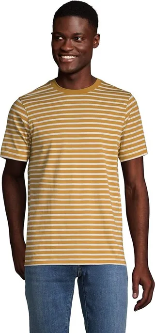 Lands' End Men's Short Sleeve Supima Tee - Medium - Black
