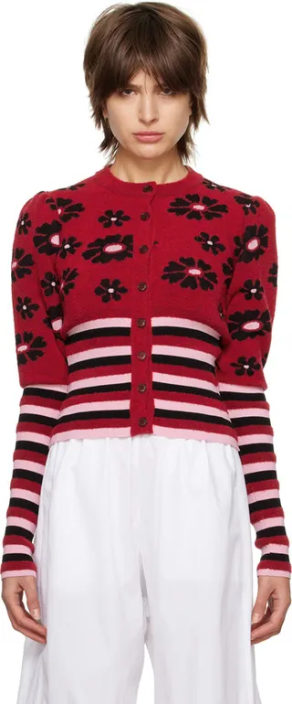 Molly Goddard Red Erin Cardigan