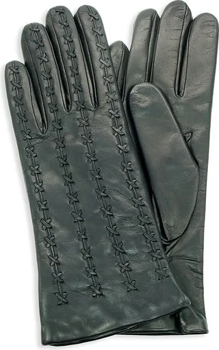 9" Cross Stitched Leather Gloves