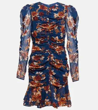 Hedera floral silk crepe minidress