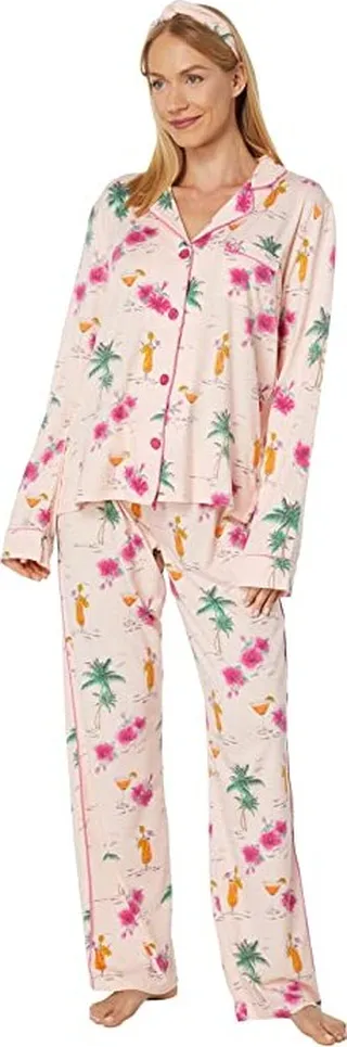 P.J. Salvage Playful Prints PJ Set with Headband (Pink Dream) Women's Pajama Sets