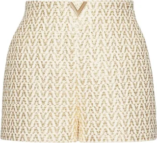 Optical Valentino bouclé shorts