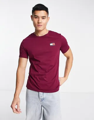 Tommy Hilfiger lounge flag logo t-shirt in purple