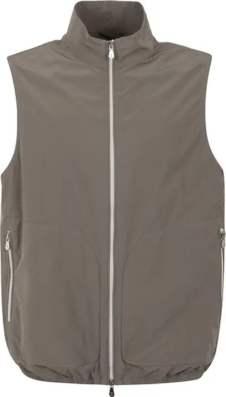 Brunello Cucinelli High-Neck Straight Hem Gilet