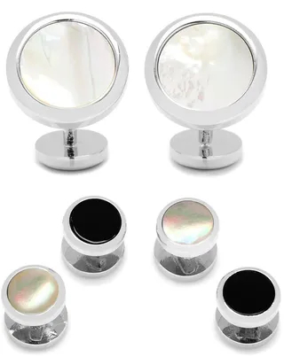 Ox and Bull Trading Co. Mother-of-Pearl Cuff Links & Shirt Stud Set