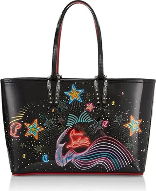 Small Cabata Patent Leather Starlight Print Tote