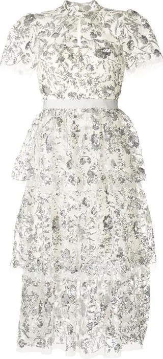 Sequin Tiered Midi Dress