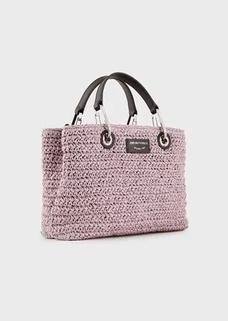 Small MyEA shopper bag in matelassé straw