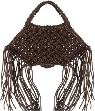 Yuzefi Mini Woven Fringed Tote Bag