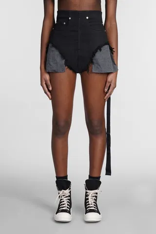 Dirt Cutoffs Shorts In Black Denim