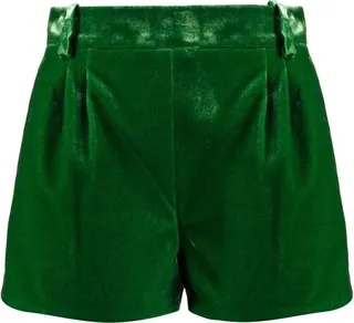 High-Waisted Velvet Shorts