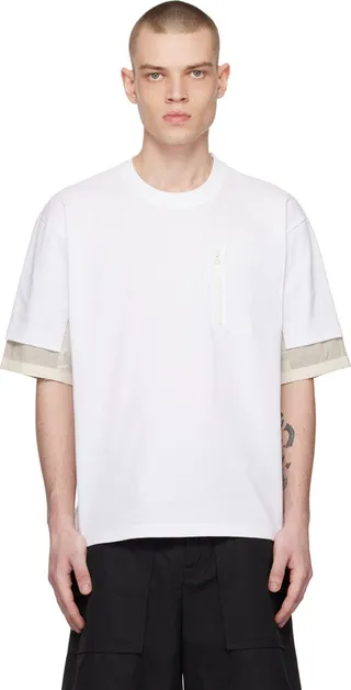 sacai White Layered T-Shirt