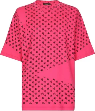 heart-print cotton T-shirt