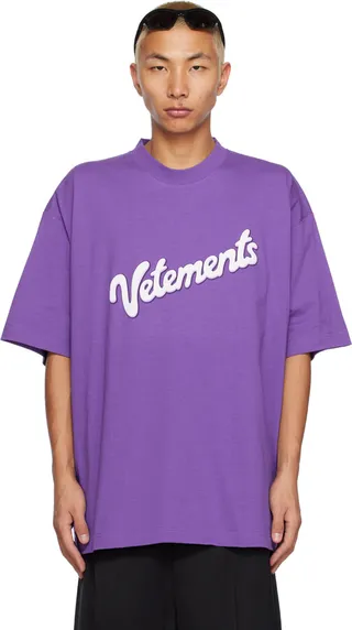 VETEMENTS Purple Printed T-Shirt
