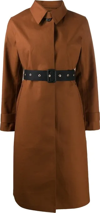 Belted Button Up Trench Coat
