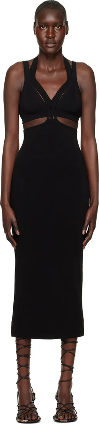 Dion Lee Black Interlink Midi Dress