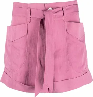 High-Waisted Belted Shorts