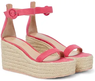 Suede espadrille wedges