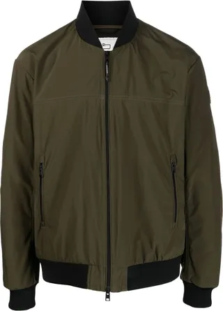 Logo-Patch Zip-Up Bomber Jacket