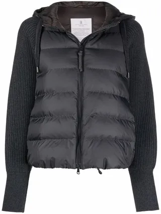 Ribbed-Knit Padded Jacket
