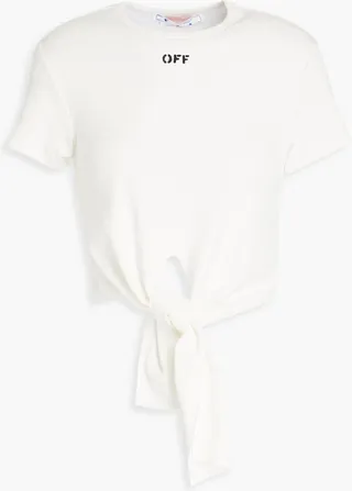 Cropped ribbed stretch-cotton jersey T-shirt