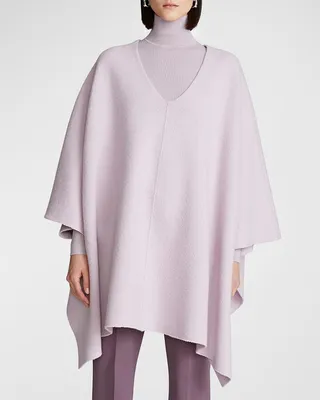 Bridget V-Neck Wool Poncho