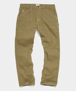 Japanese Relaxed Carpenter Jean in Olive