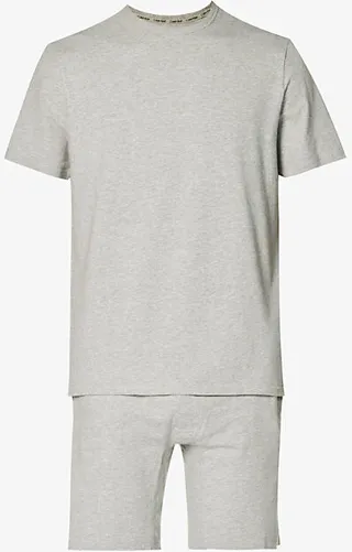 ens Grey Heather Branded-waistband Stretch-cotton Pyjama set