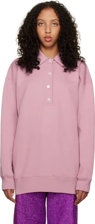 Dries Van Noten Purple Four-Button Polo