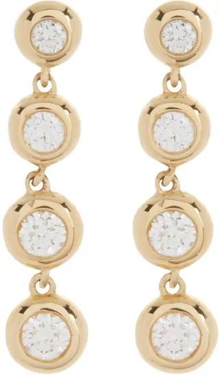 18K Yellow Gold & Diamond Monaco Drop Earrings - 0.18 ctw