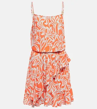 Printed ruffled minidress