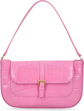 Miranda Maxi croc embossed shoulder bag