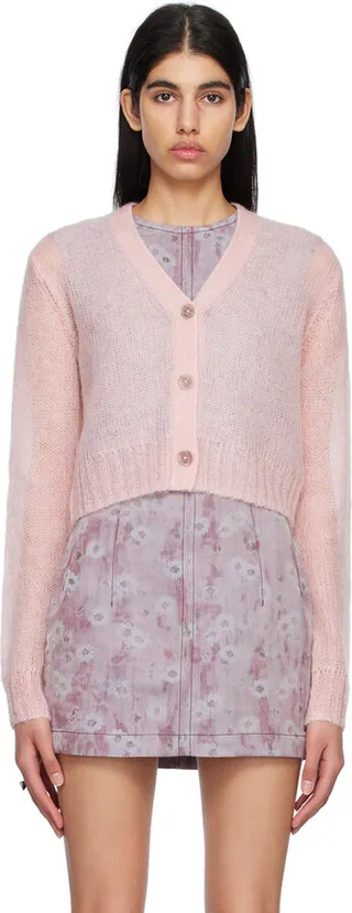 Acne Studios Pink Cropped Cardigan