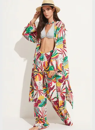 Floral Side Slit Kimono