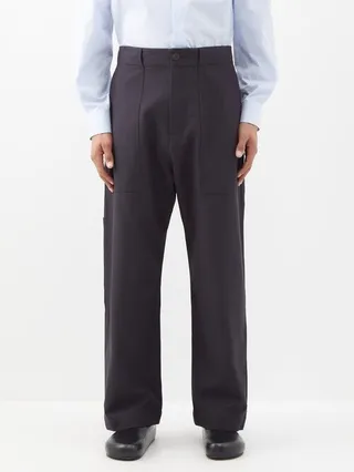 Strata Cotton-blend Wide-leg Trousers