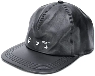 Logo-Print Leather Baseball Cap