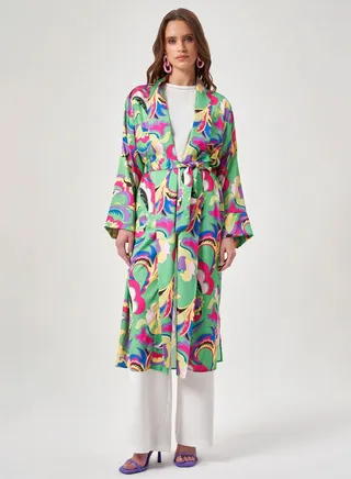Longline Belted Kimono