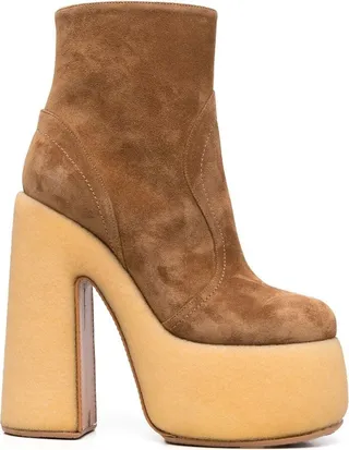 Suede Ankle Platform Boots