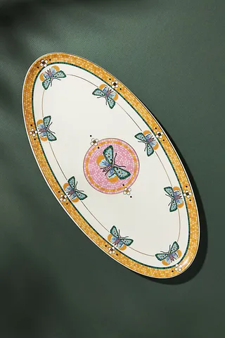 Bistro Garden Tile Platter Pink