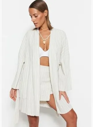 Mini Woven Kimono & Kaftan with Ecru Belt TBESS23KM00081