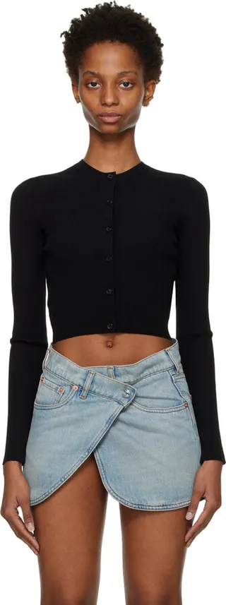 Juun.J Black Crewneck Cardigan